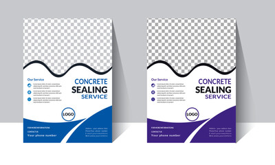 Simple presentation design template, creative flyer design with blue and purple color