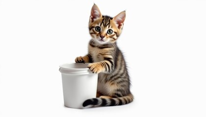  Curiosity piqued  Kitten explores new territory