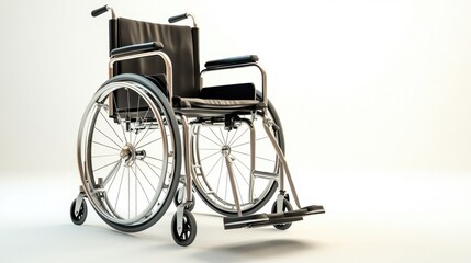 Fototapeta premium High-quality photo of a wheelchair isolated on a white background, focusing on its form and functionality
