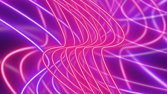Cool Funky 80's Wavy Neon Lines Retro Loop Motion Background [4K]