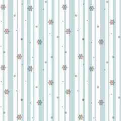 Seamless winter pattern, Christmas background, Christmas pattern, snowflakes, stripes, graphic holiday pattern