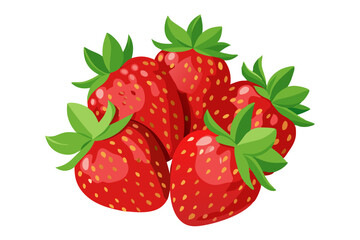 strawberries illustration  - vector illustration of strawberry isolated on white, strawberry vector art