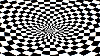 Crazy Optical Illusion Black And White Radial Circular Pattern Moves - Abstract Background Texture