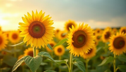  Bright and beautiful  A field of sunflowers in bloom