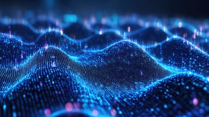 data of crypto waves 3d illustration of wavy lines in the information code field data flow cyber concept coding and technology