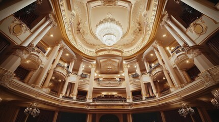 Fototapeta premium Discover the elegance of a renaissance inspired classical theater with majestic design details