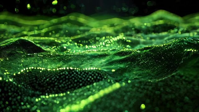 A vivid digital landscape with neon colors and dynamic waves, psychedelic vision