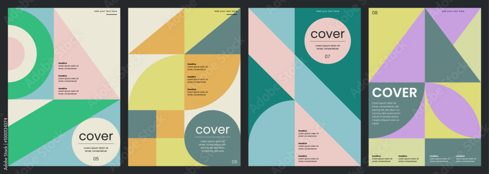 Canvas Prints minimalist covers design. abstract geometric backgrounds. a4 size print templates with customizable 