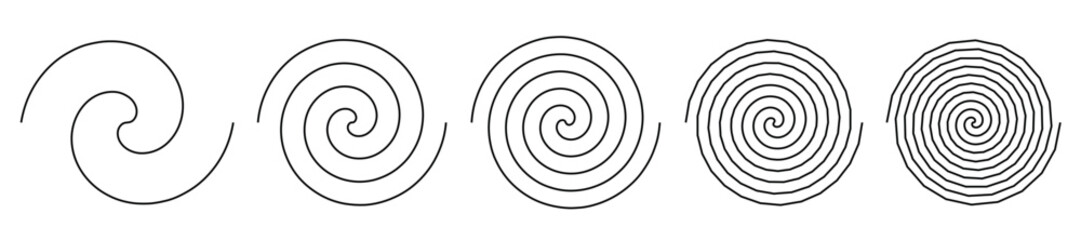 Funnel or swirl icons. A set of spirals