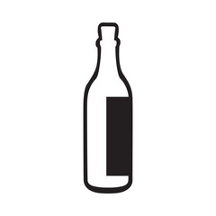 Black white bottle silhouette illustration