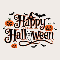 Happy Halloween Typography design 