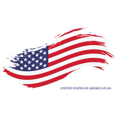Brush Stroke United States Of America Flag Vector Design.