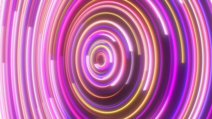 Futuristic Cyber Glowing Neon Rings Spinning Abstract Data Concept - Abstract Background Texture