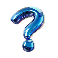 Naklejka premium Blue Shiny Question Mark