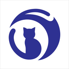 Cat logo vector template, modern minimalist logo design