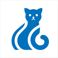 Cat logo vector template, modern minimalist logo design