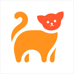 Cat logo vector template, modern minimalist logo design