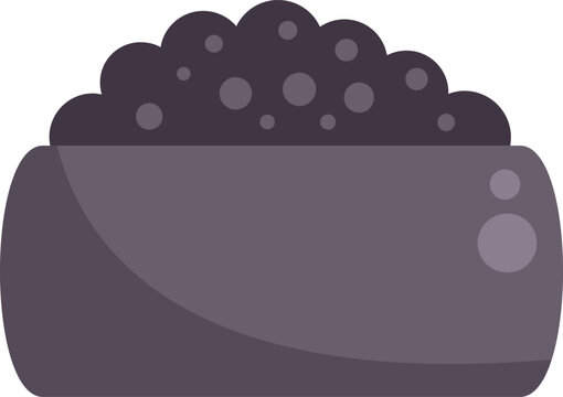 recommend clip art: Vector illustration featuring a bowl overflowing with delicious black caviar
