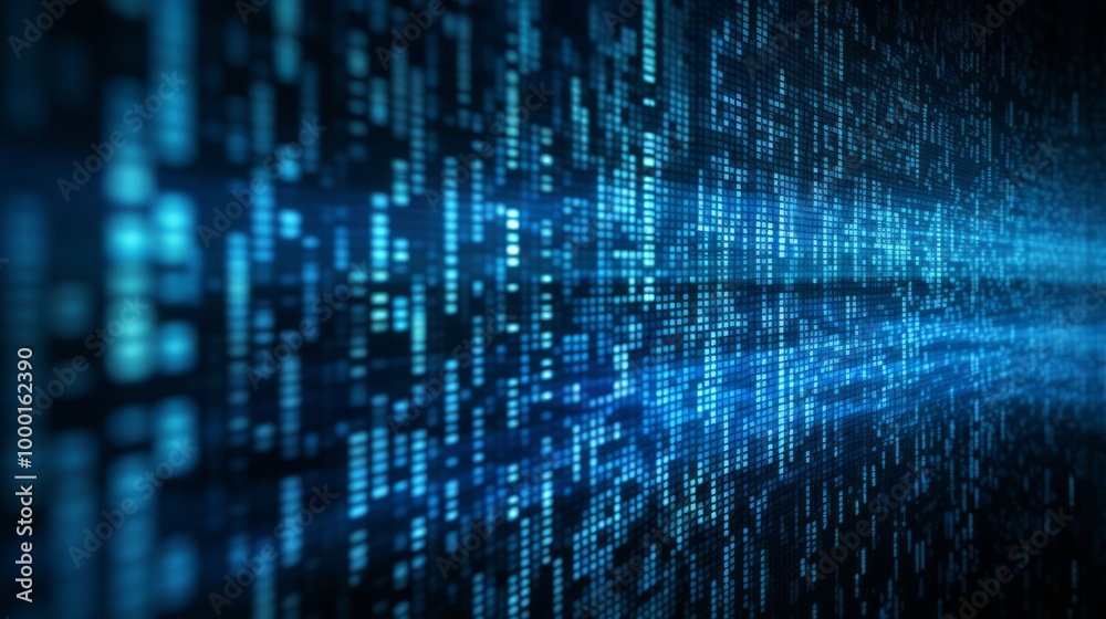 Poster scientific technology data binary code network conveying connectivity. neural network ai generated a