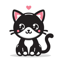 Stylish cat pink and black color silhouette pack vector designs