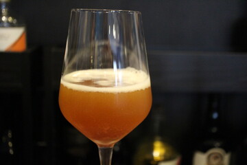 A glass of craft ginger ale