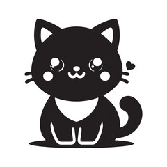 Playful cat silhouette collection vector art