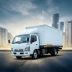 Loaded truck on a industrial area 