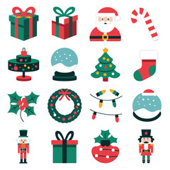 vector illustration colorful Christmas icons items frame and decoration with gifts accessories
