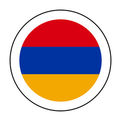 A round icon in the colors of the Armenian flag. 