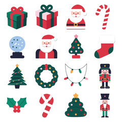 vector illustration colorful Christmas icons items frame and decoration with gifts accessories

