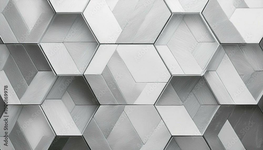 Wall mural abstract grey gray white bright seamless geometric hexagonal hexagon mosaic cement stone concrete ti