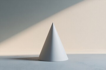 White Cone Against a Beige and Grey Background