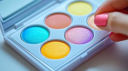 Naklejka premium hand holding eyeshade