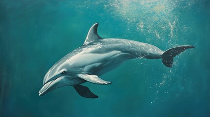 Obraz premium Bottlenose Dolphin --ar 16:9 --v 6.1 Job ID: 38faa62e-4fa6-481b-a442-537cbd1277e6
