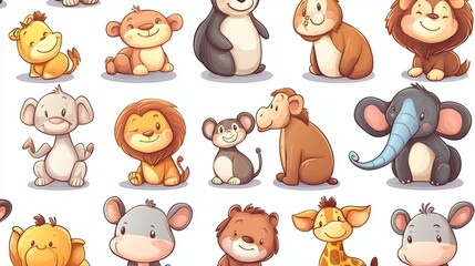 cartoon animal isolate background