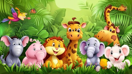 Fototapeta premium cartoon animal isolate background