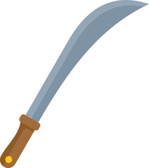 Sharp machete with a wooden handle is perfect for cutting plants and branches