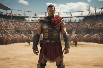 Gladiator in an arena. Gladiator fight. Topics related to the Roman Empire. Gladiator movie. Gladiator news. Roman archaeology.