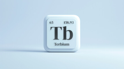 A simple icon of the chemical element Terbium on a white background from the periodic table elements.