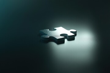 A Single White Puzzle Piece on a Dark Background