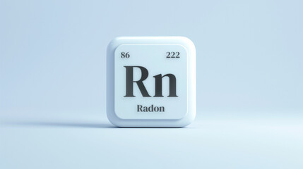A simple icon of the chemical element Radon on a white background from the periodic table elements.