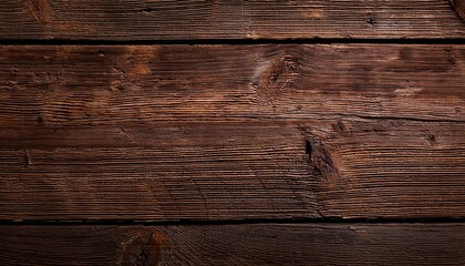 Obraz premium old brown rustic weathered scratched dirty dark wooden table wall texture - wood timber background panorama banner.