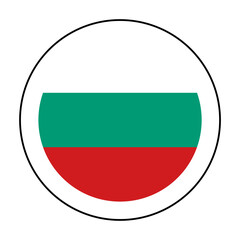 A round icon in the colors of the Bulgarian flag. 