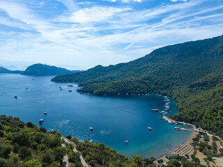 Bay Sarsala in Mugla, Turkey. View from The Bird's-eye View