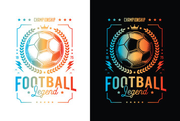 Football club emblem. Original vector illustration in vintage style. T-shirt design.