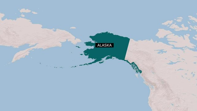 Political map of Alaska. Map of Alaska with borders