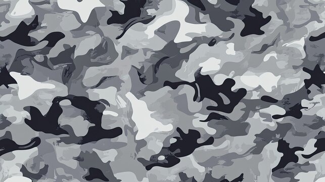 Gray military camouflage seamless pattern. Vector