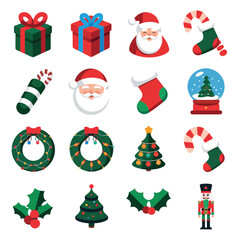 vector illustration colorful Christmas icons items frame and decoration with gifts accessories
