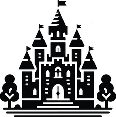 Naklejka premium Hindu spiritual temple black silhouette 