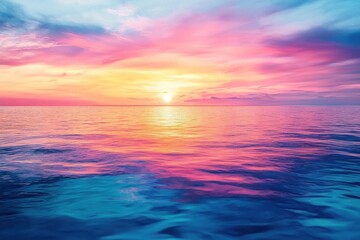 Obraz premium Serene Sunset Reflecting in Calm Ocean Water